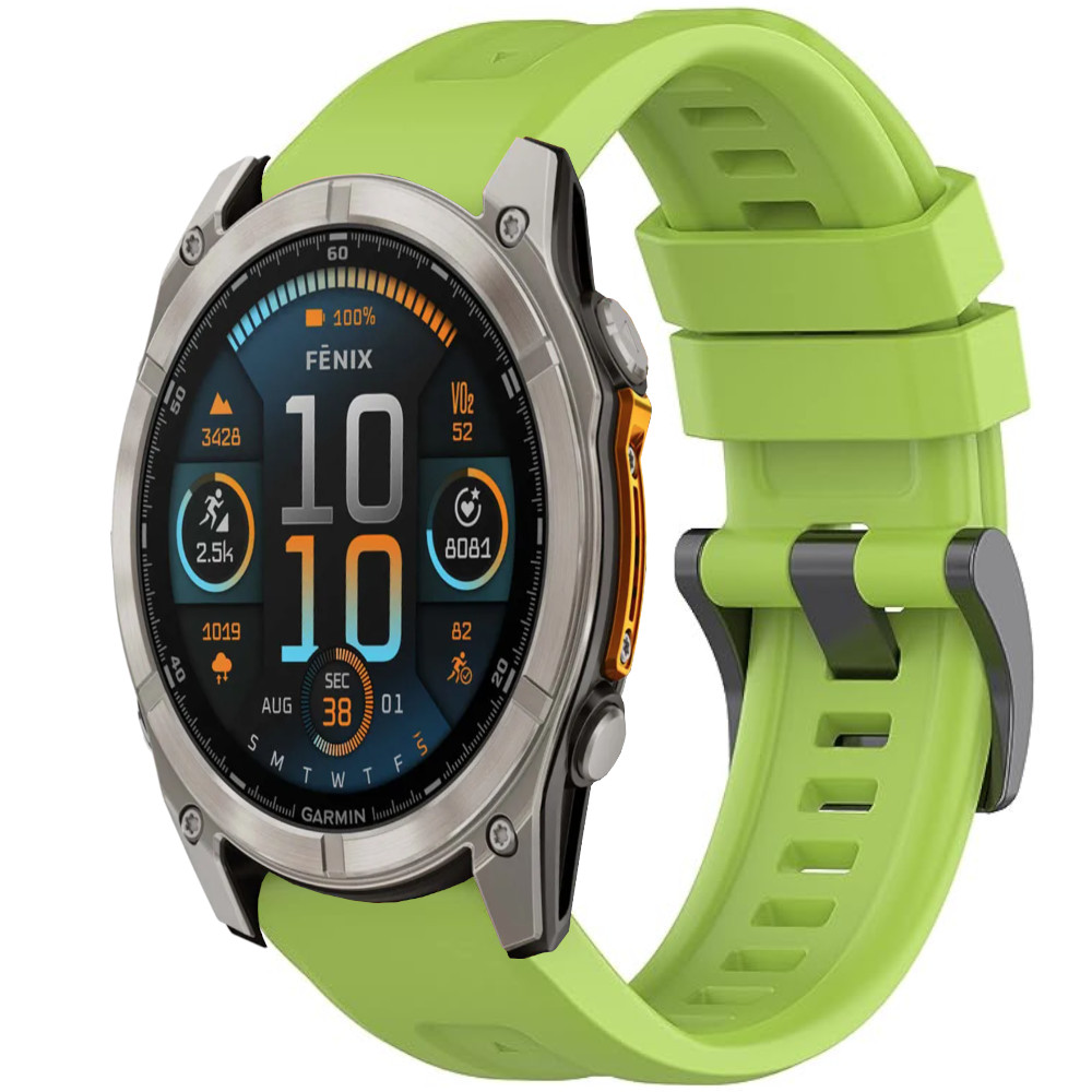 Correa de Silicona para Garmin Fenix 8 - 51mm / Fenix 7X Pro / Fenix 6X Pro / Enduro 3 / Epix 2 Pro 51mm, Banda Básica Conectores Quickfit 26mm