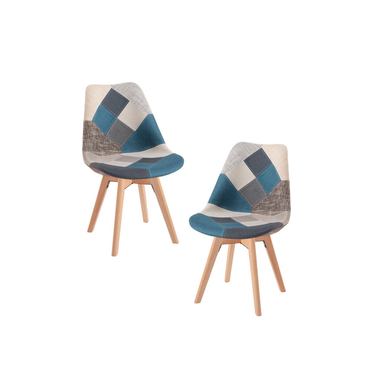 Regalos Miguel - Packs Sillas Comedor - Pack 2 Sillas Synk Patchwork - Azul