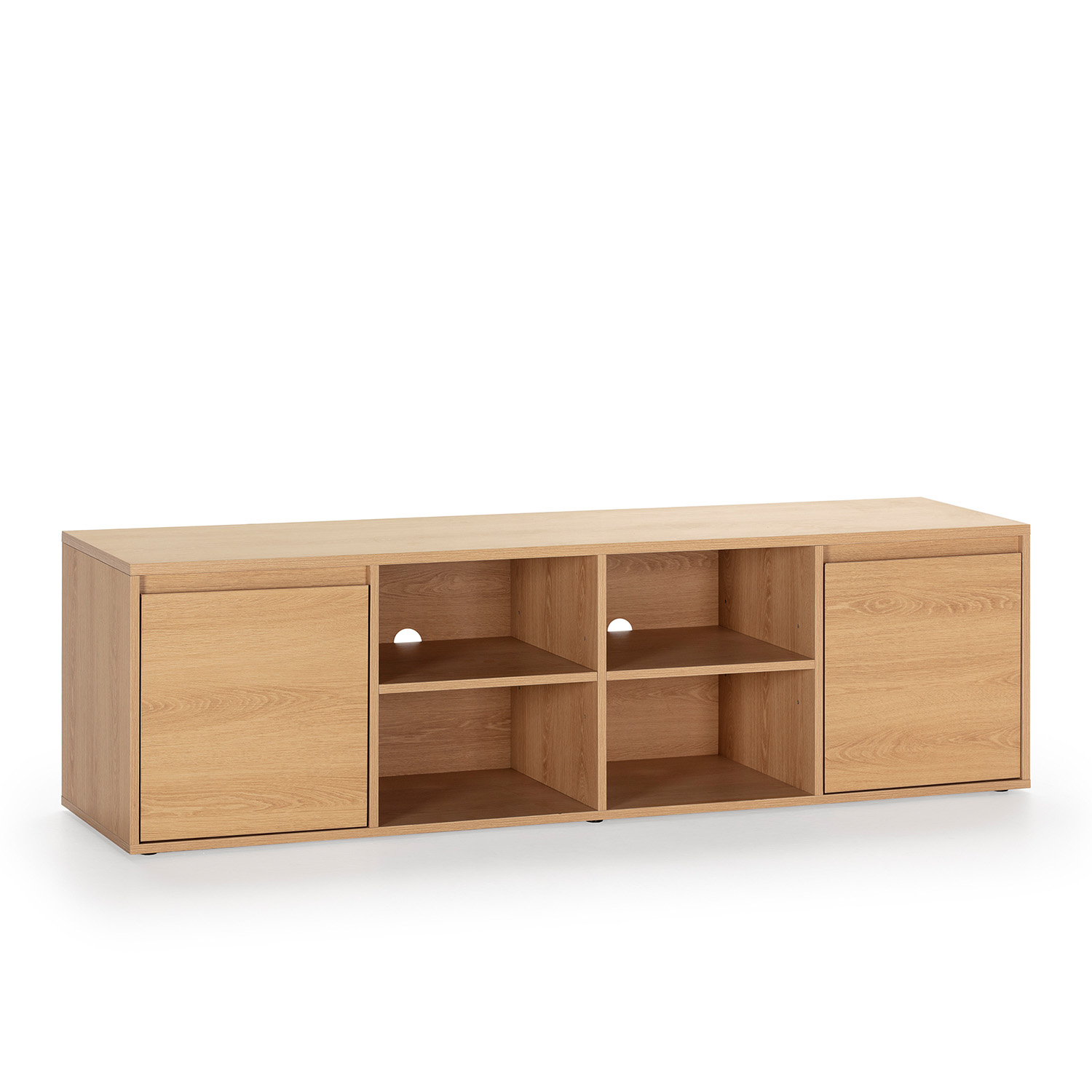 VS Venta-Stock Mueble TV Tori 2 Puertas 4 Huecos, Color Roble, 160 cm