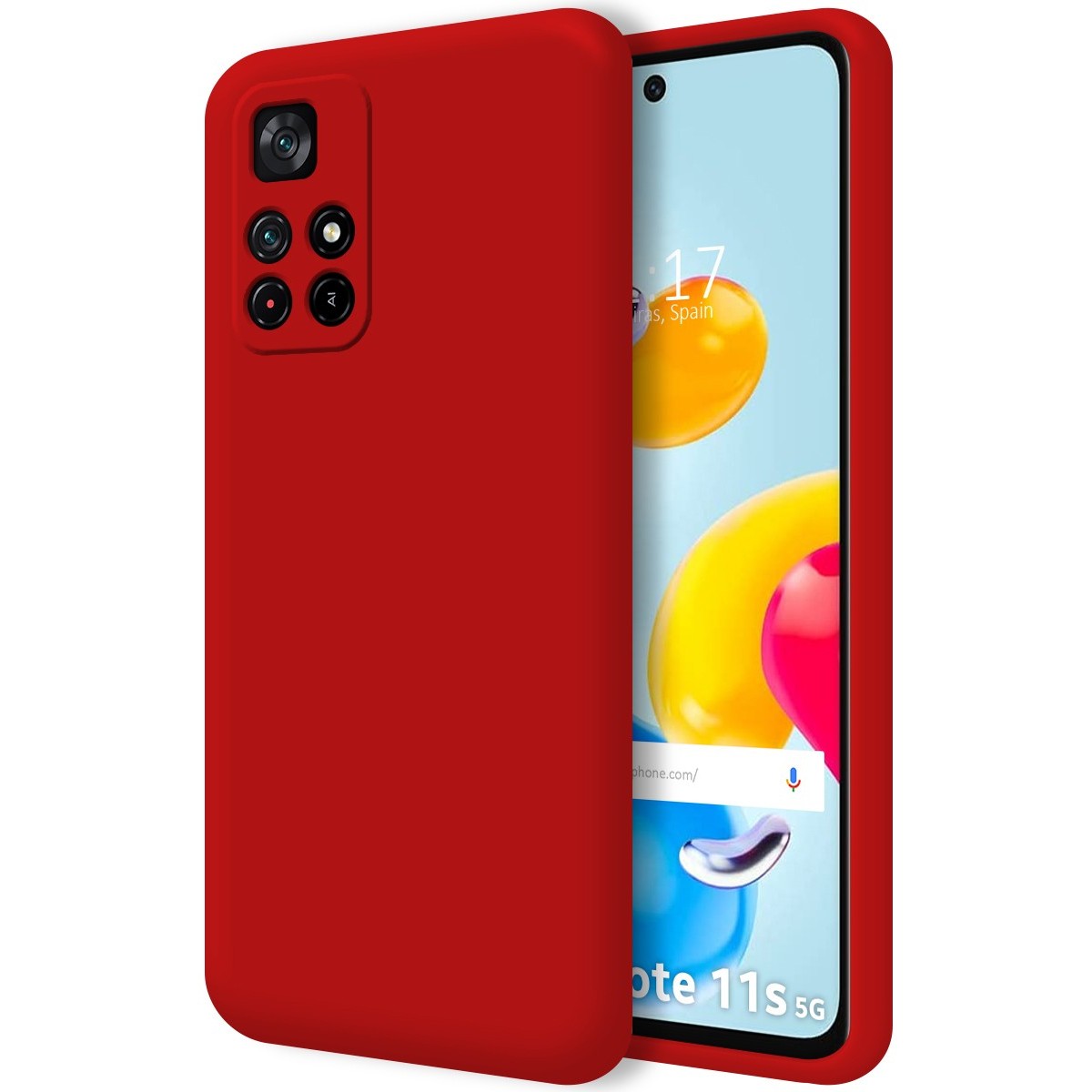 Funda Silicona Líquida Ultra Suave para Xiaomi Redmi Note 11s 5G Color Roja