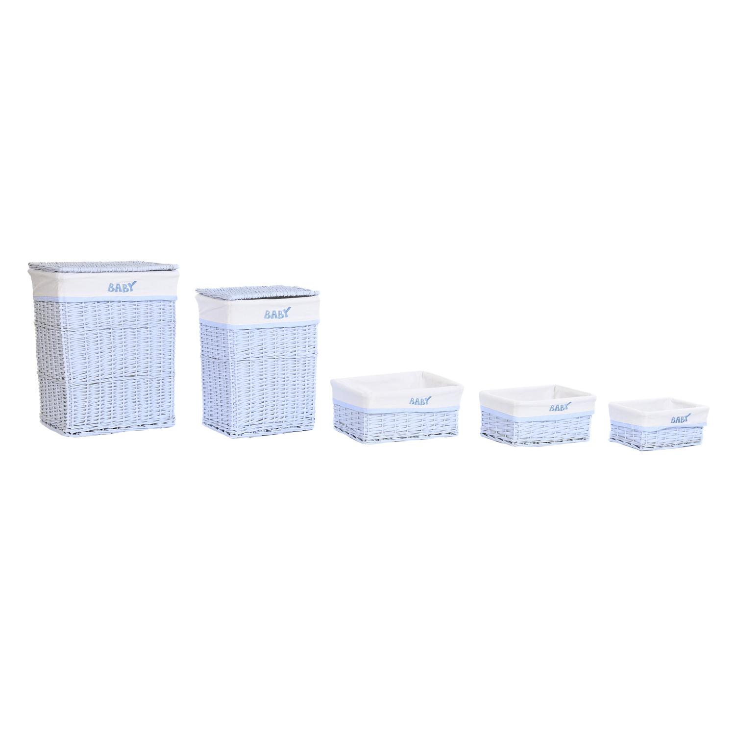 CESTA ROPA SET 5 MIMBRE POLIESTER 44X34X56 DC202359 - EL MEJOR COMPLEMENTO PARA TU HOGAR FIJALO