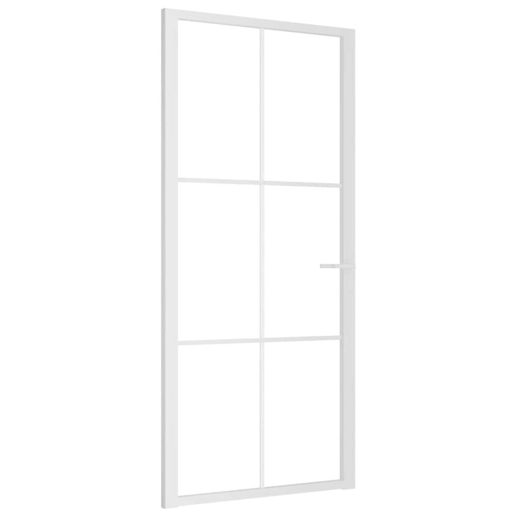 vidaXL Puerta interior vidrio EGS y aluminio blanco 93x201,5 cm