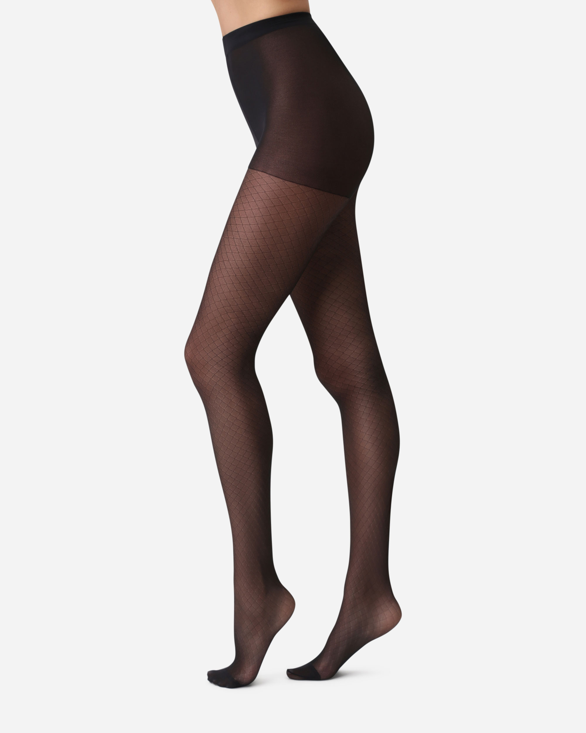 Panty transparente estampado rejilla 20D