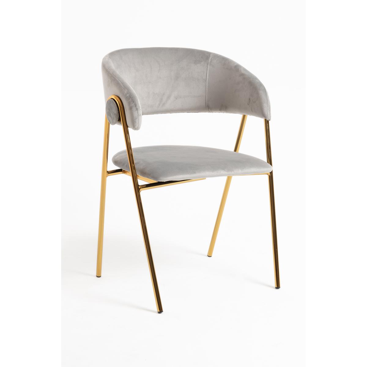 Regalos Miguel - Sillas Comedor - Silla Mihu Gold Terciopelo - Gris claro