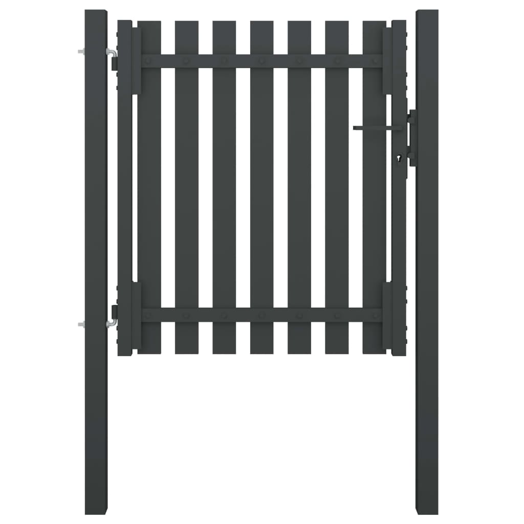 vidaXL Puerta de Valla del Jardín de Acero Gris Antracita Barrera Dimensiones 1 x 1.25 m,  1 x 1.5 m,  1 x 1.7 m y mas
