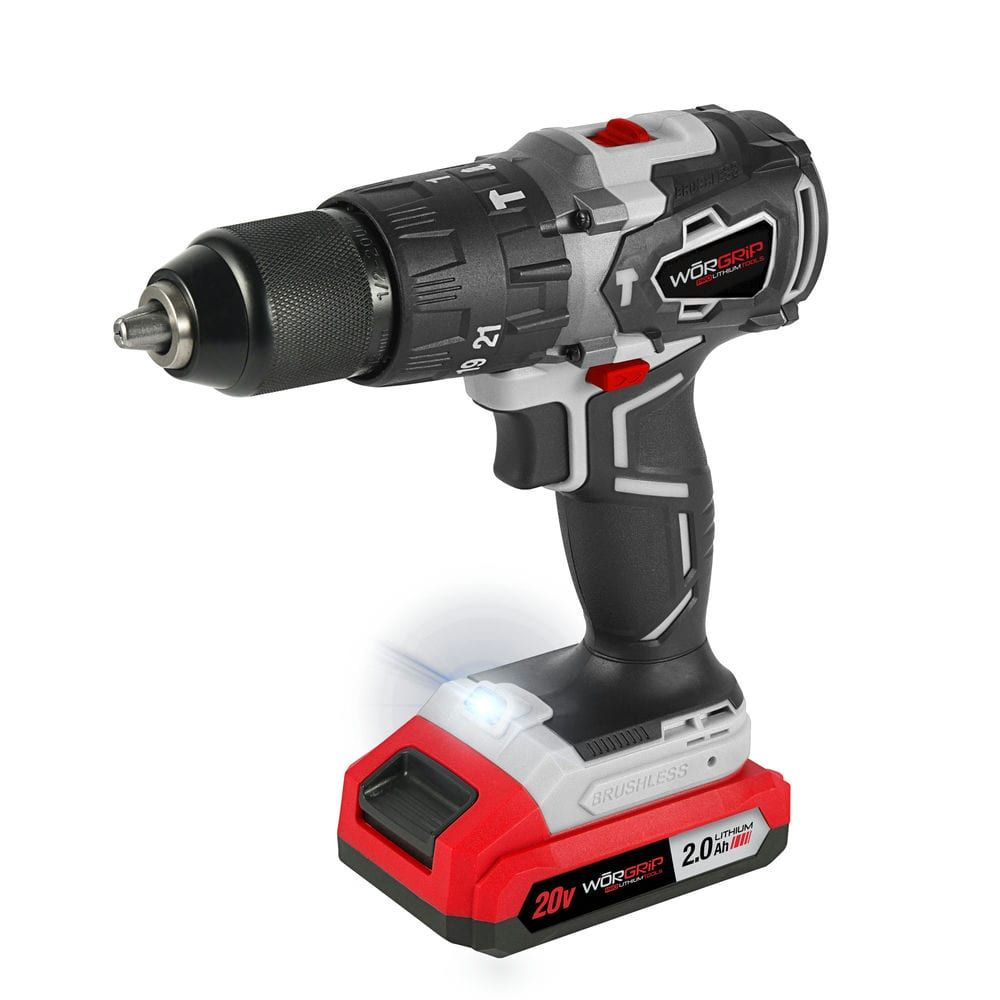 Taladro Percutor Brushless WORGRIP 20V – 1 Batería 2.0Ah