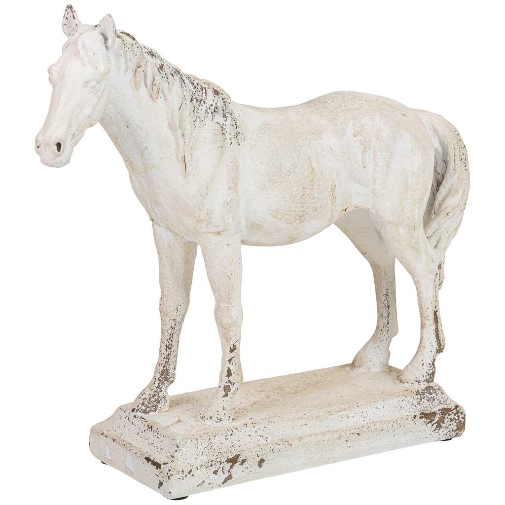 Wonderlust Deco - Figura decoración caballo de resina blanca 38x11x33 cm Blanco 38x11x32.5h cm