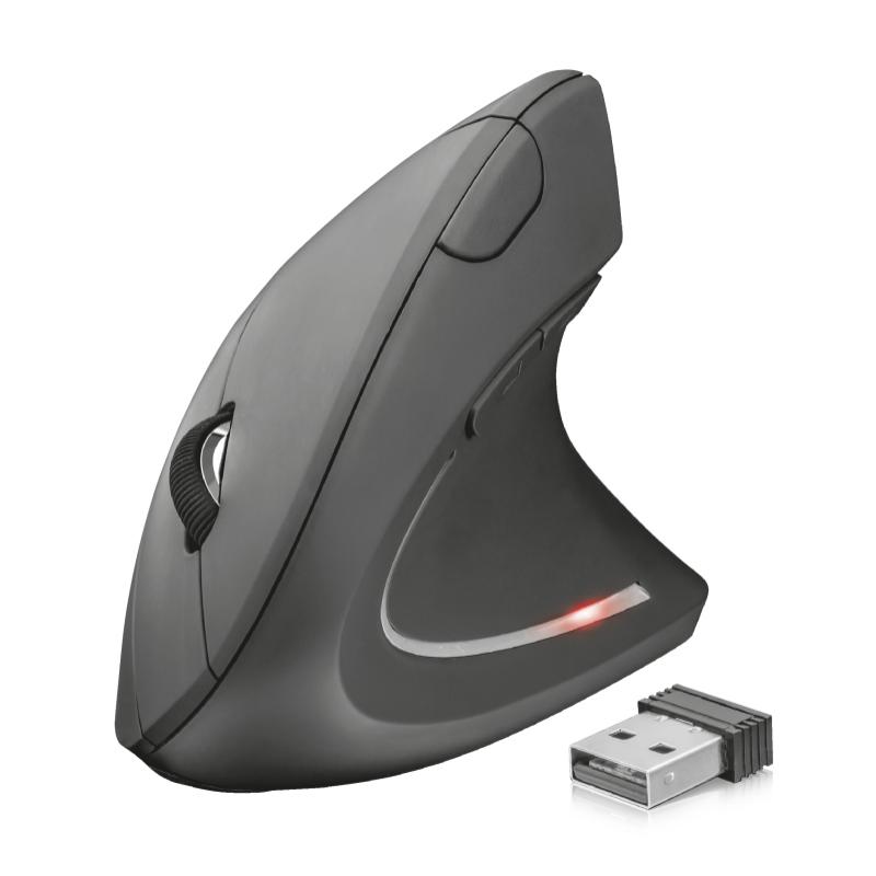 Trust Ratón Óptico Ergonómico Verto 1600dpi, Inalámbrico, 6 Botones