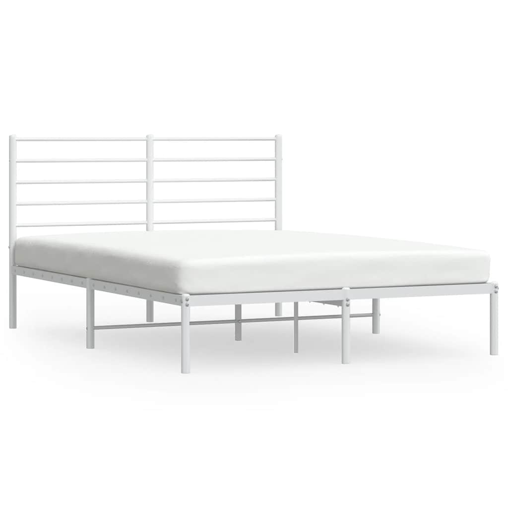 vidaXL Estructura cama sin colchón con cabecero metal blanco 140x200cm