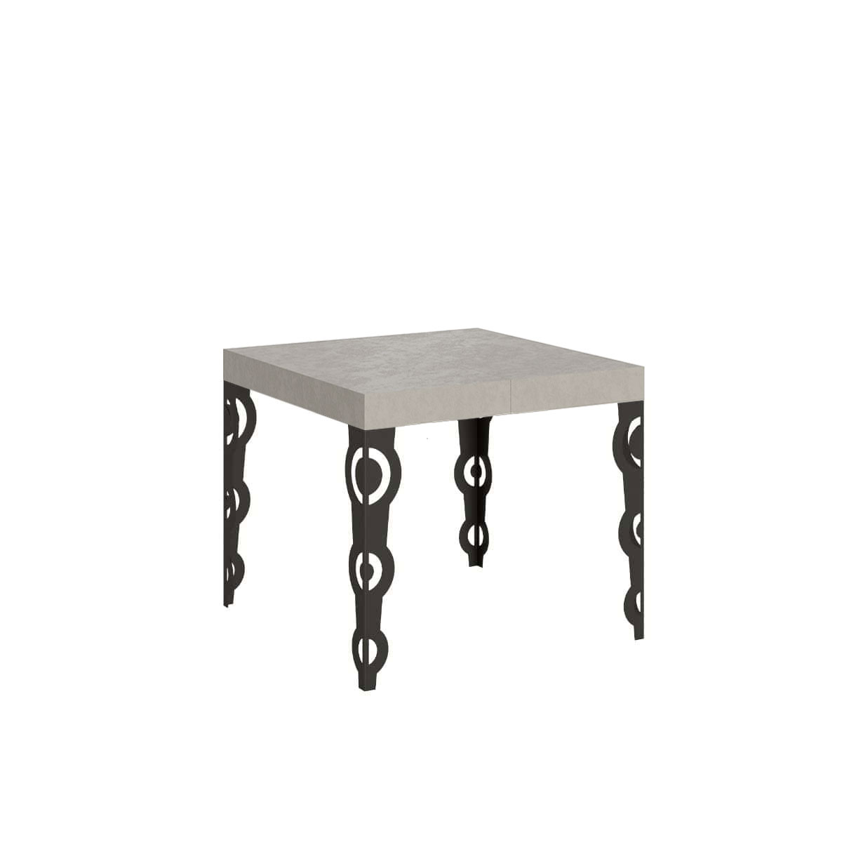 Mesa extensible Karamay de cachemira 90/246x90 cm con patas antracita - Itamoby