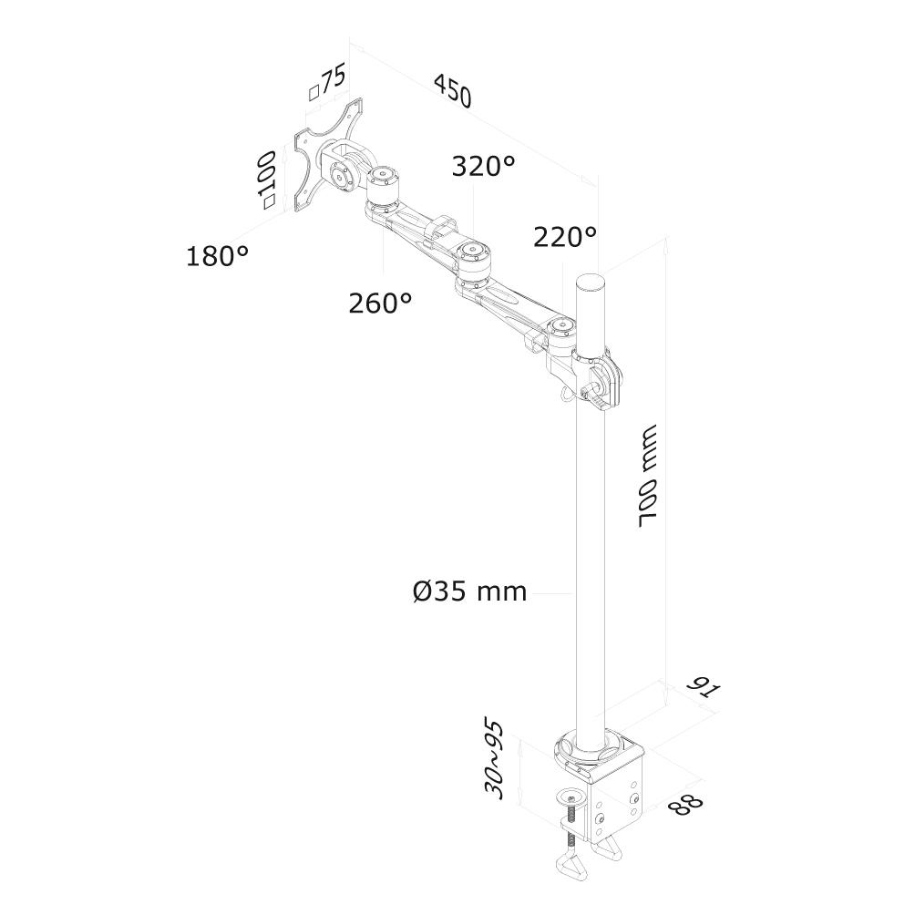 Neomounts By Newstar - Soporte de Escritorio para Monitor Plateado