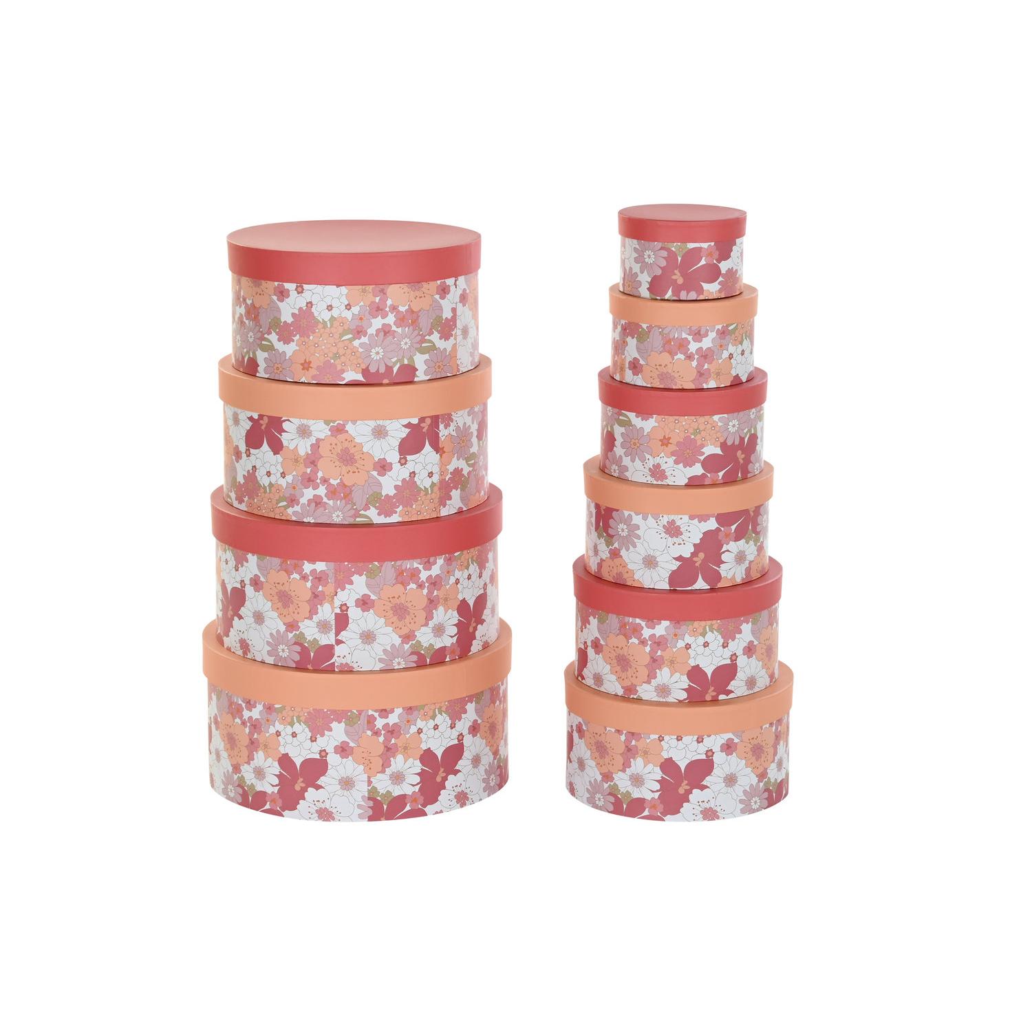 CAJA SET 10 CARTON 37,5X37,5X18 REDONDA FUCSIA CG196221 - EL MEJOR COMPLEMENTO PARA TU HOGAR FIJALO