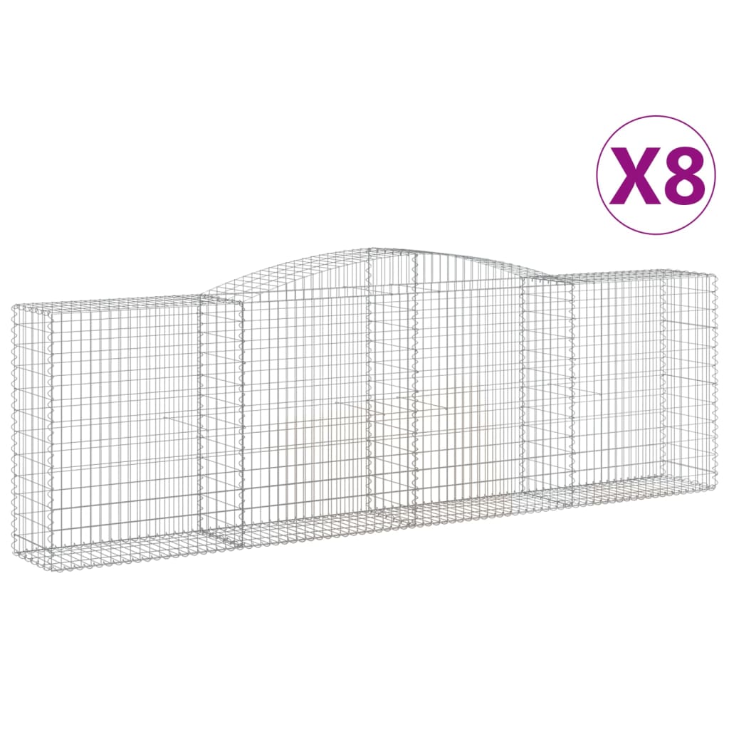 Vidaxl Cestas de Gaviones de Hierro Galvanizado - Pack de 8 - Varios Tamaños Disponibles