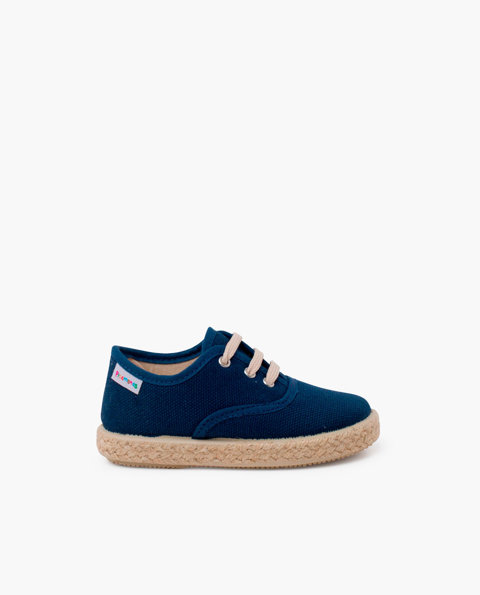 Pisamonas zapatillas lona cordones suela alpargata