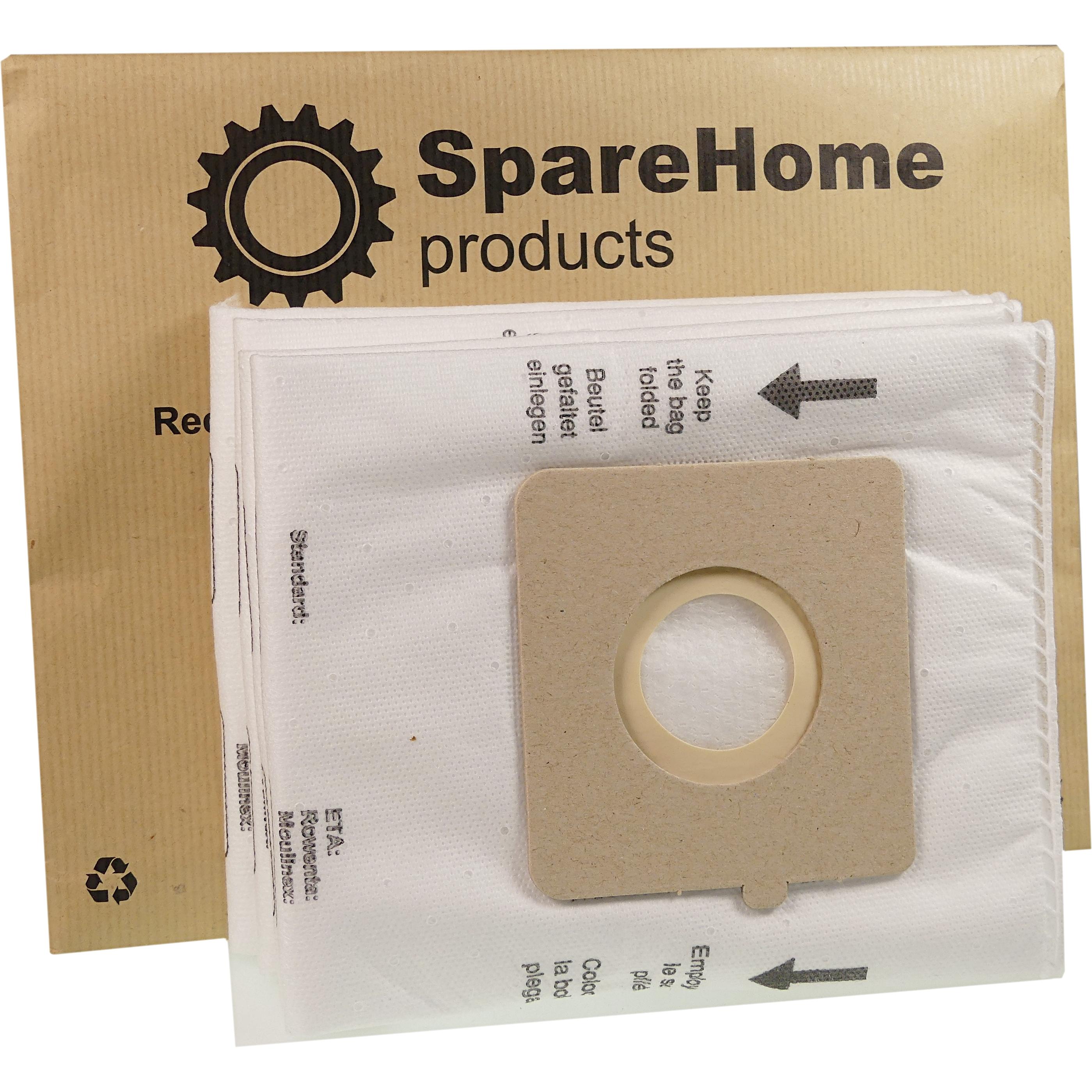 Bolsas aspirador Rowenta, Moulinex LG Carrefour - Hyperfilter Plus / Alta filtración - 10 unidades - SpareHome® 400SC0003