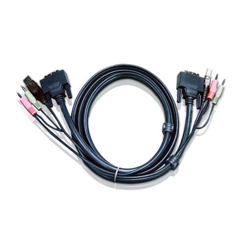 ATEN CABLE KVM DVI-I SINGLE LINK USB DE 3 M (2L-7D03UI) COMPATIBLE CON CONSOLA (CL6708MW)