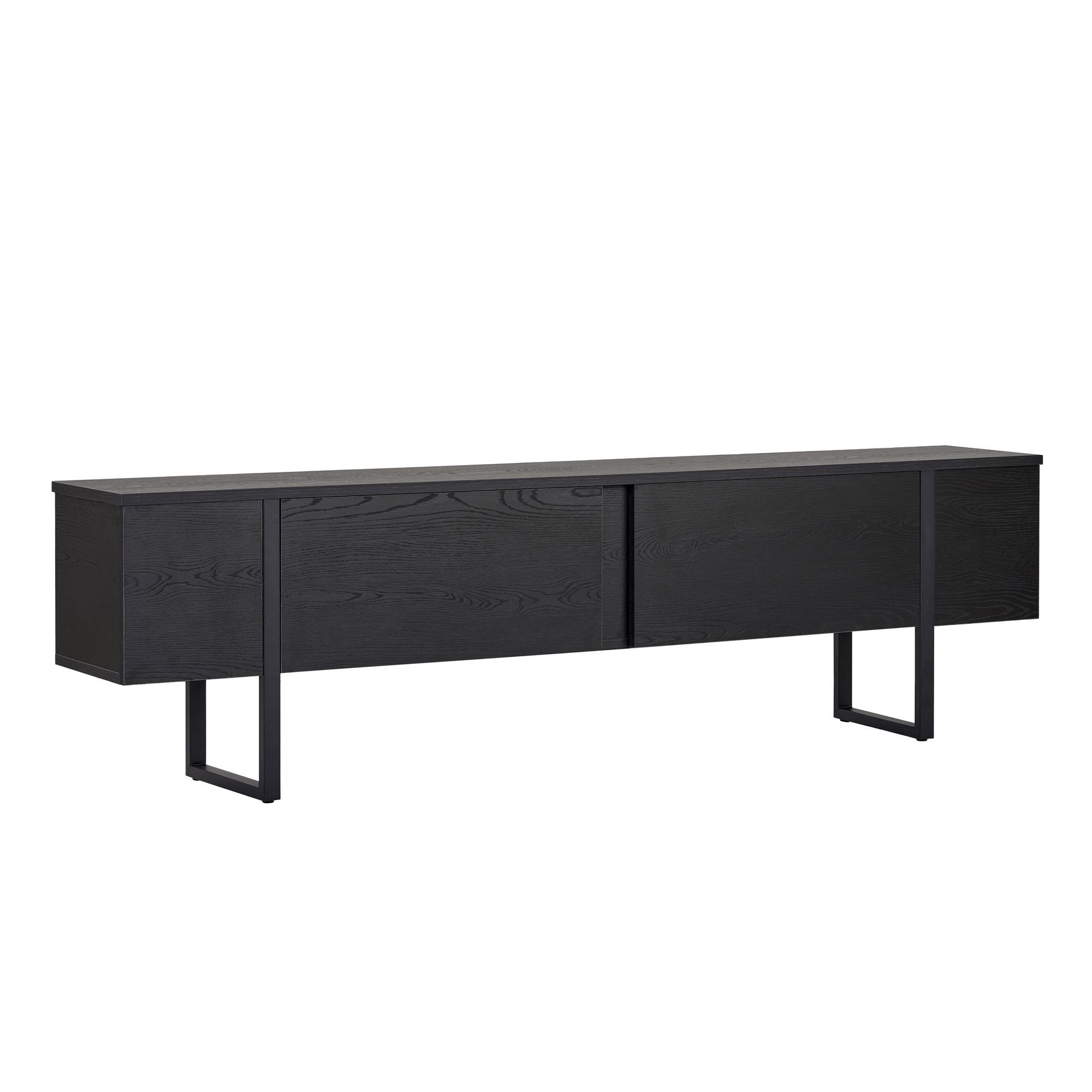 Habitat y Jardin - Soporte de TV de madera "Onera" - 180 x 30 x 50 cm - Negro / Madera negra