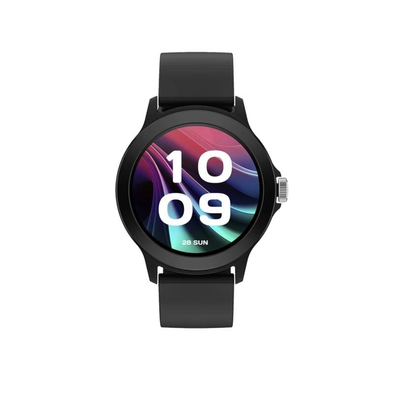 SPC Smartee Duo Vivo 2 - Smartwatch Reloj Inteligente con Esfera Redonda AMOLED 1,32” | Llamadas Bluetooth | 2 Correas | 100 Deportes | IP68 | 8 días batería | Control App, Android/iOS - Negro