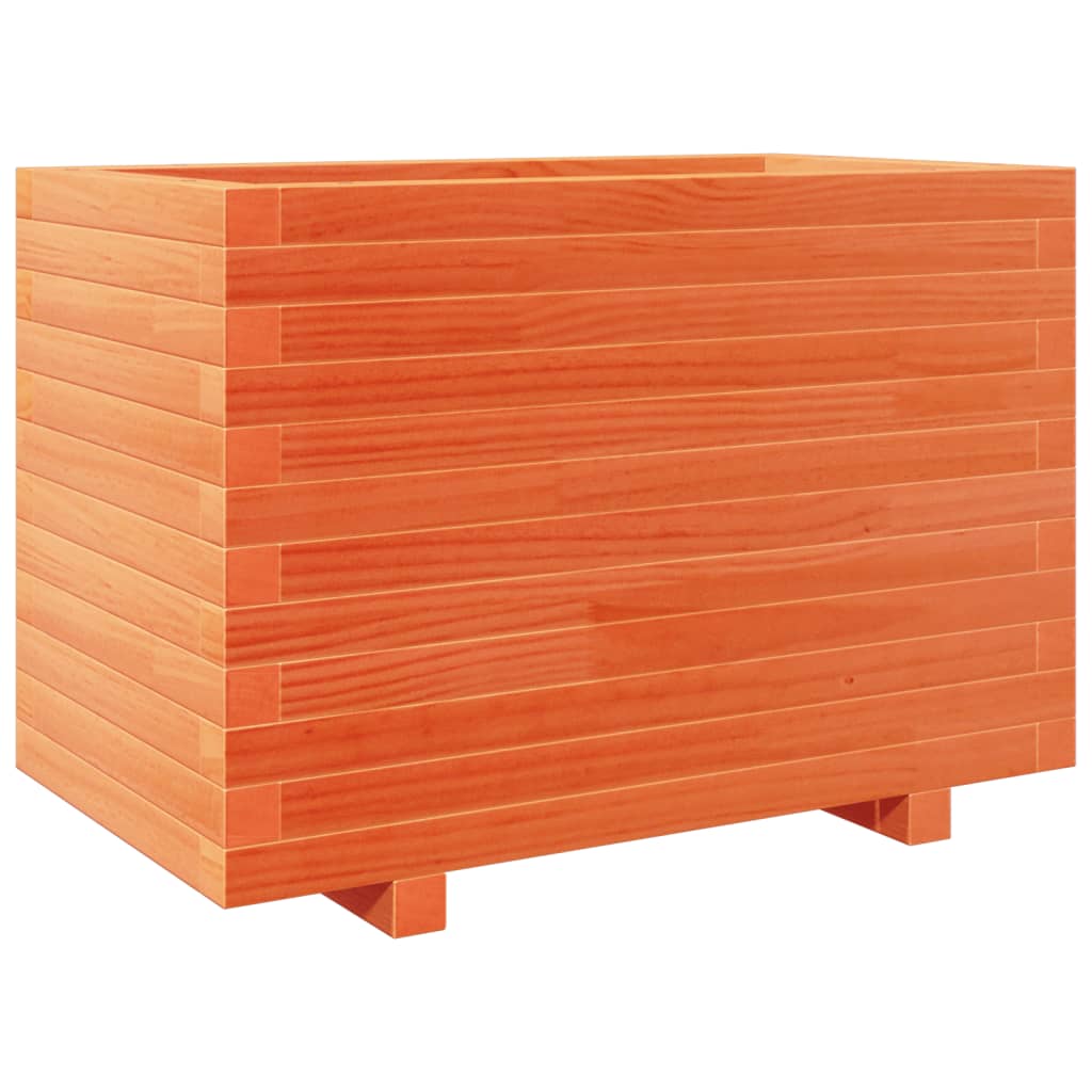 vidaXL Jardinera madera de pino impregnada 70x40x49,5 cm Color Pino natural,  Blanco,  Marrón cera y mas