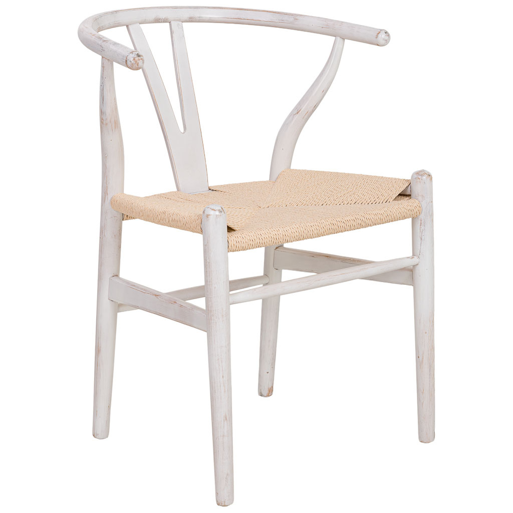 Wonderlust Deco - Silla de madera y asiento de cuerda beige 50x41x44/77h cm Beige 50x41x44/77h cm