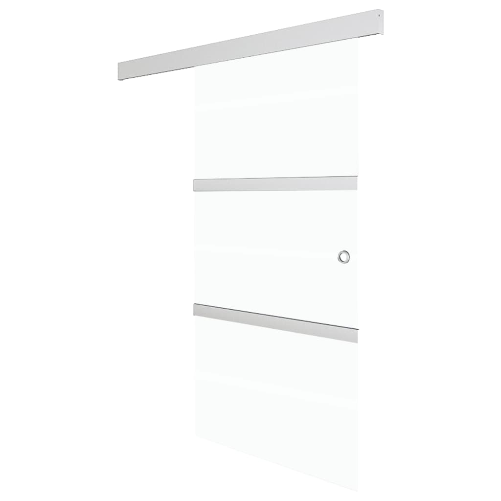 vidaXL Puerta Corredera de Vidrio ESG y Aluminio Plateado Salón Dimensiones 76 x 205 cm, 90 x 205 cm, 102.5 x 205 cm