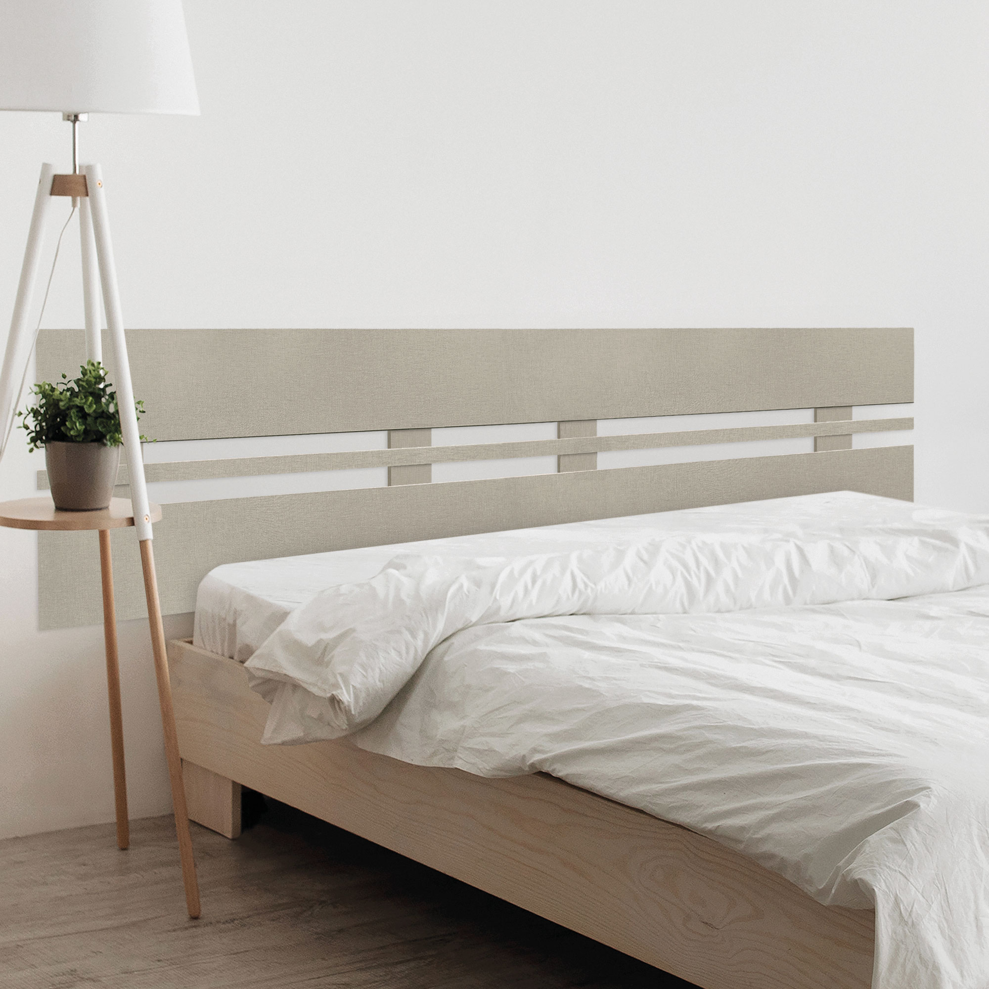 DHOME Cabecero de Madera reciclada DM Horizontal Ancho DUAL Cama Palets Herrajes incluidos