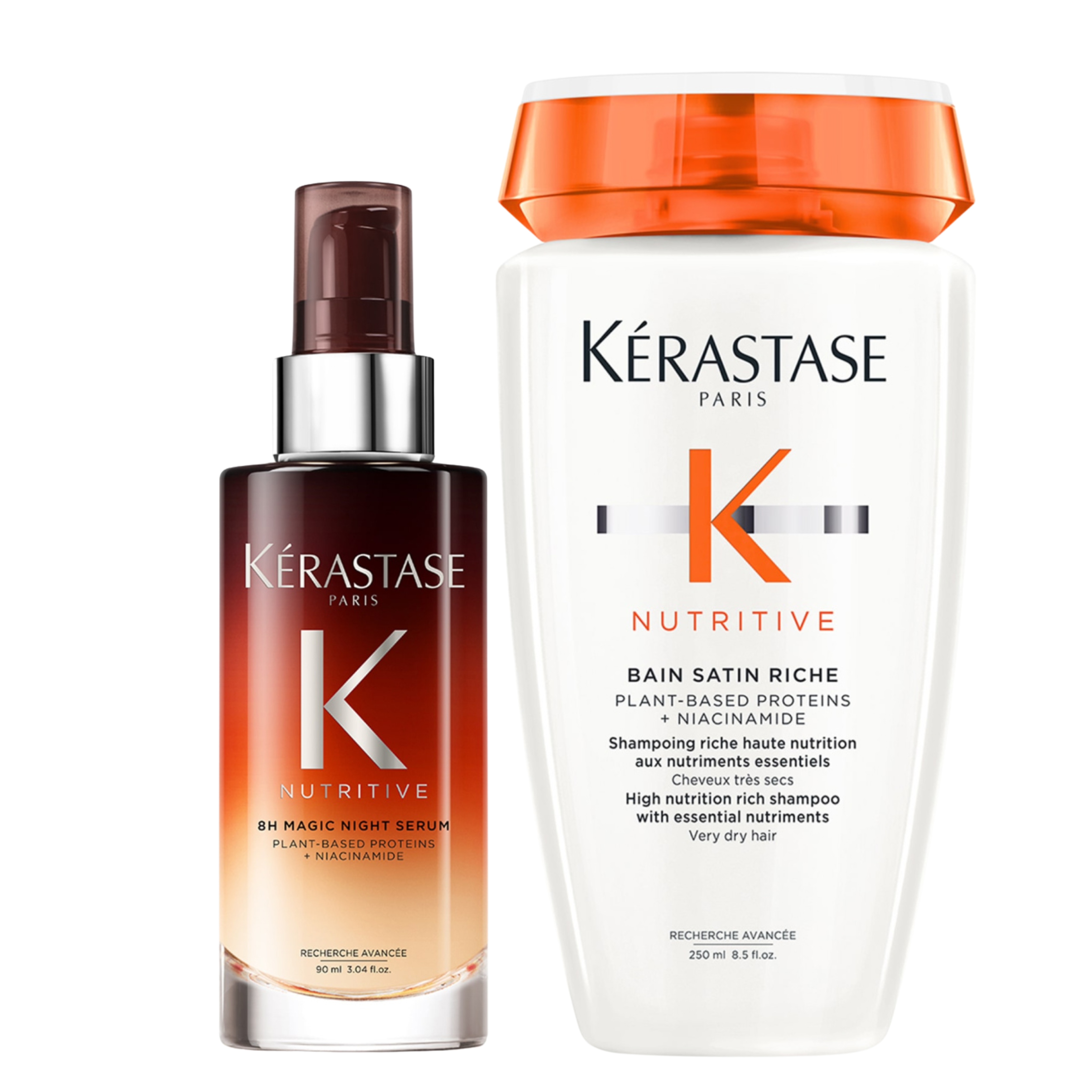 Pack Kérastase Nutritive 8H Magic Night Serum x2 – Nutrición Nocturna y Reparación