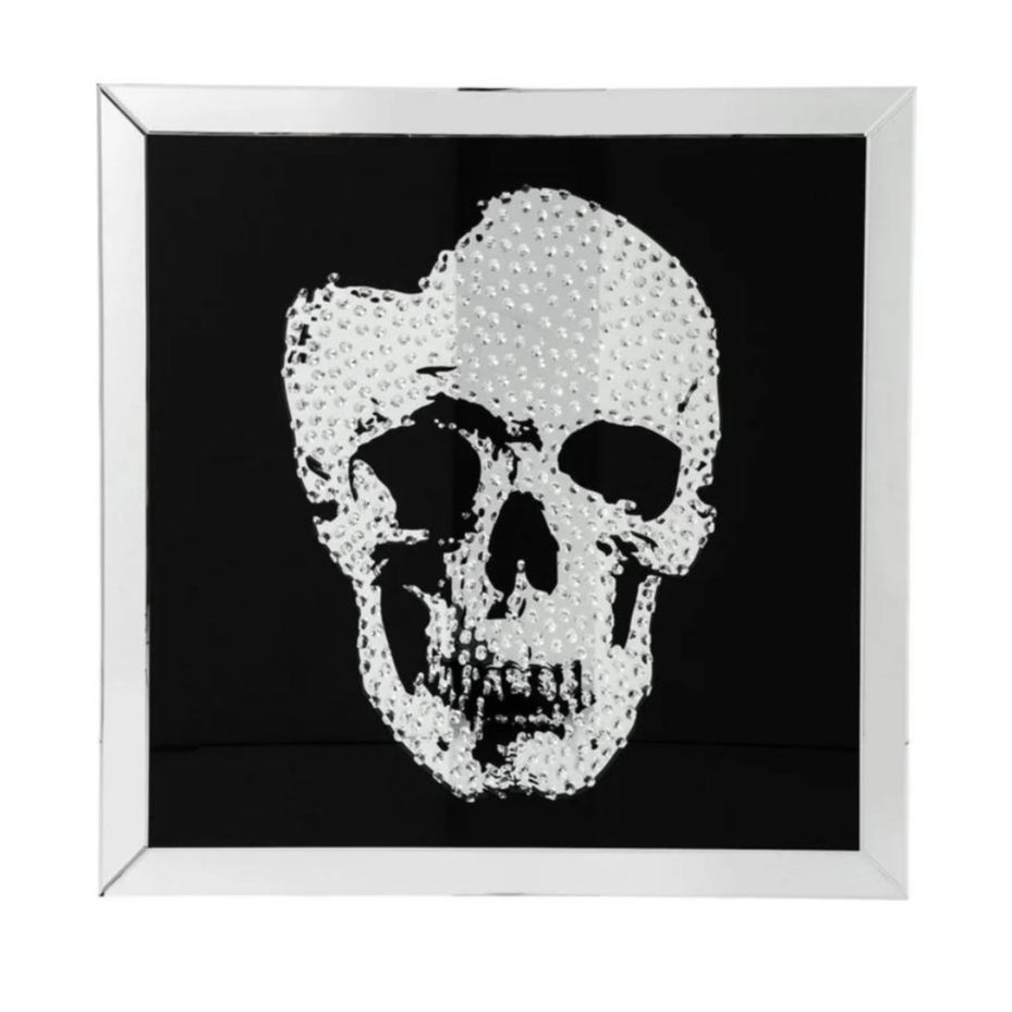 KARE DESIGN Cuadro Espejo Pared Calavera Skull (100x4,5x100 cm) Color Negro - SpazioLuzio