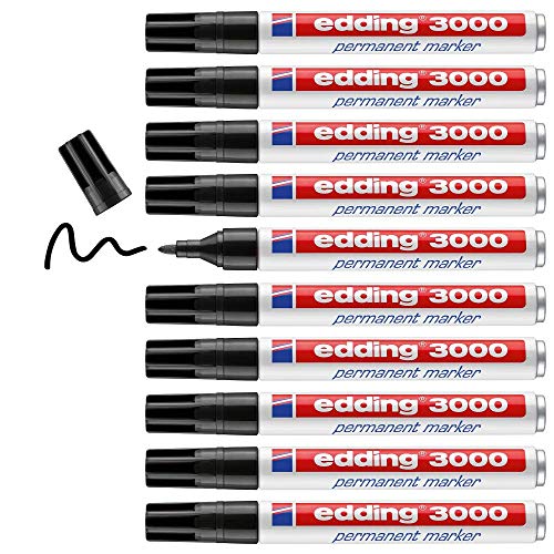 Edding  3000 negro punta redonda 1,5-3 mm recargable (10 UNIDADES)