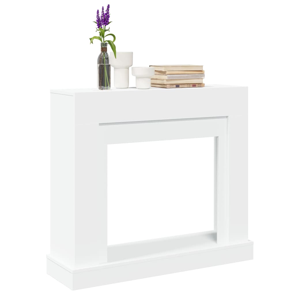 vidaXL Borde de chimenea madera ingeniería 100x30x87,5 cm en color Blanco/Gris hormigón/Gris sonoma y más