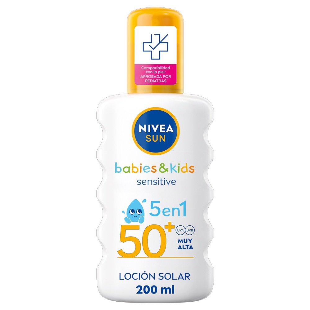 NIVEA SUN Loción Solar Niños Sensitive  SPF50+ 200ml- Protección muy alta