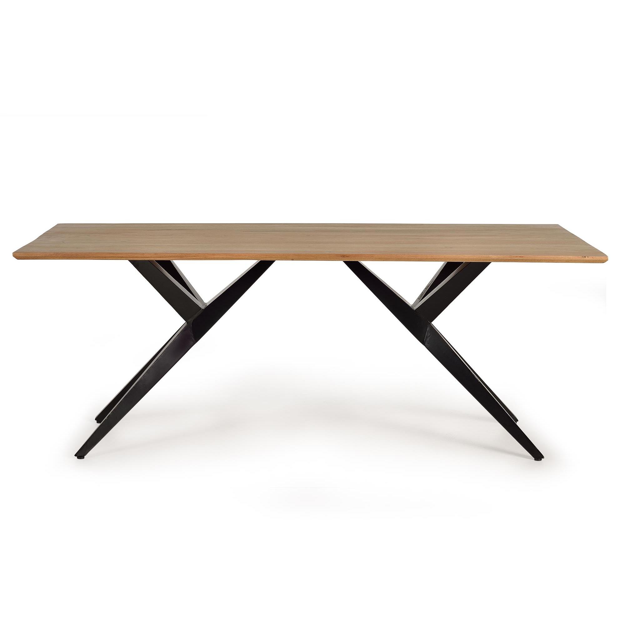 Mesa de comedor estilo industrial en madera maciza