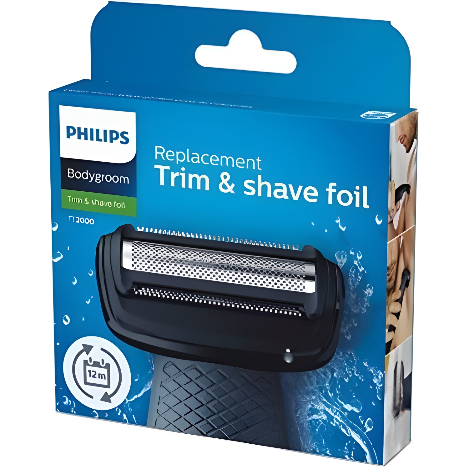 Philips TT2000/43 - Cabezal de recambio para afeitadoras corporales Philips TT2021 a TT2030, color gris