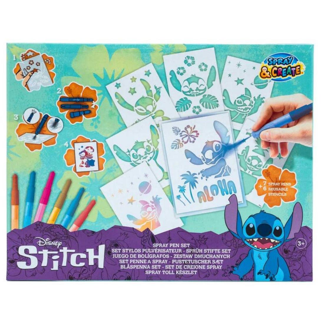Set Dibujo Con Aerografos y Plantillas Stitch Más de 3 Años