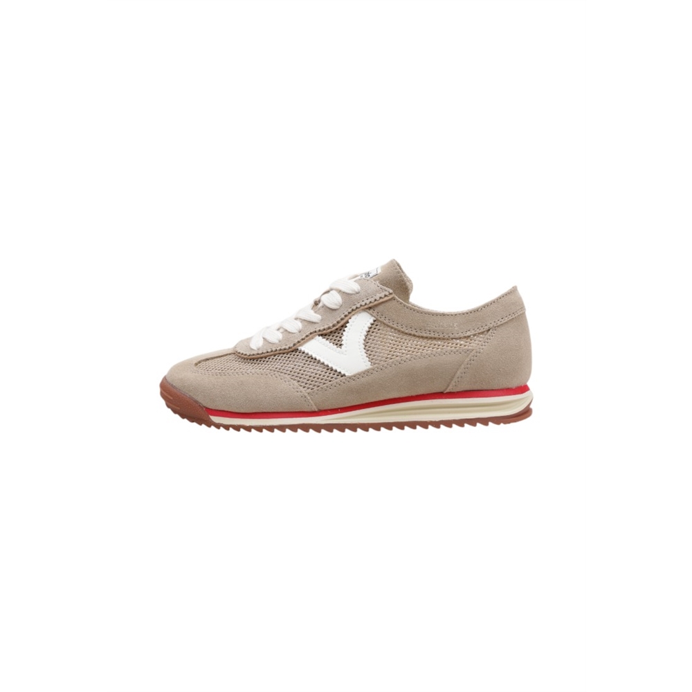 victoria SATURNO SERRAJE & REJILLA Deportivas Planas Mujer Beige