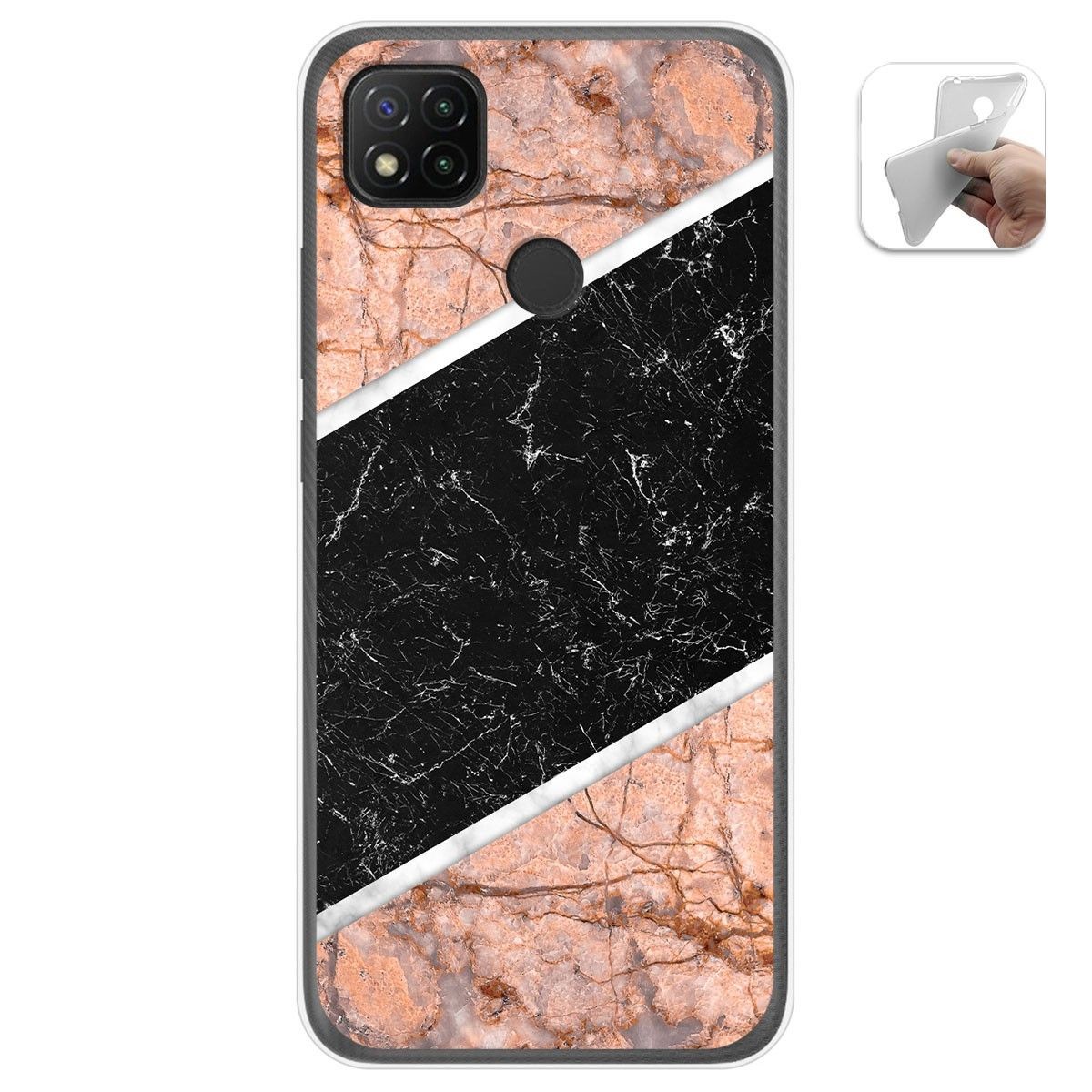 Tumundosmartphone Funda Gel Tpu para Xiaomi Redmi 9C diseño Mármol 07 Dibujos