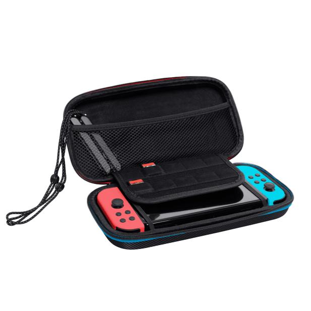 Funda Rígida Trust GXT para Nintendo Switch y Modelo OLED – Almacenamiento para 10 Juegos, Interior Acolchado y Asa de Transporte