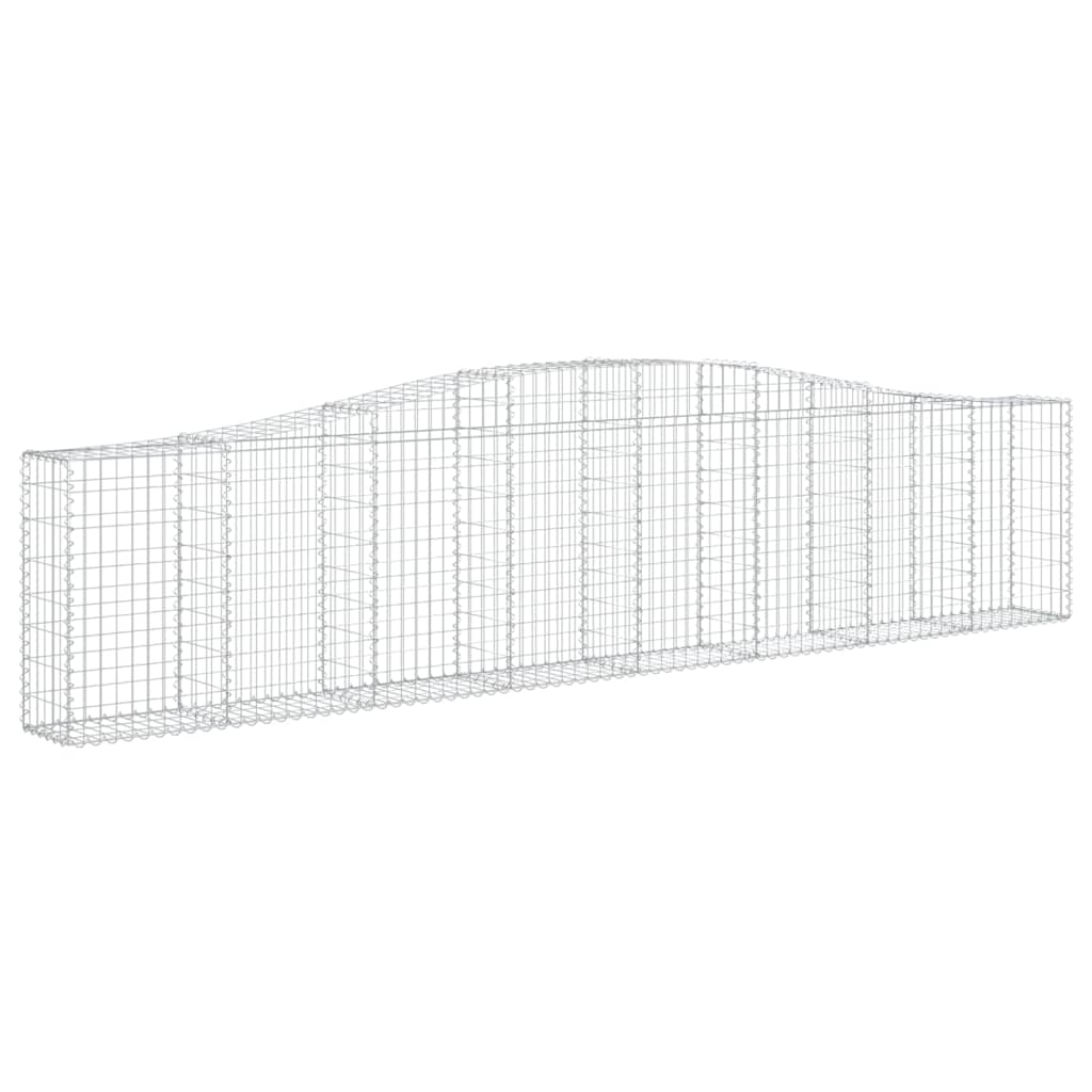 vidaXL Cestas de gaviones 6 uds forma de arco hierro 400x30x80/100 cm