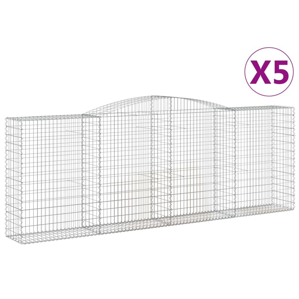 Vidaxl Cestas de Gaviones Arco Hierro 400x30x60/80cm