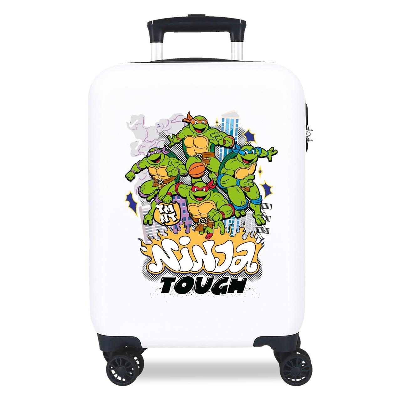 Maleta de cabina Nickelodeon Tortugas Ninja Attack ABS con capacidad de 33L Blanco