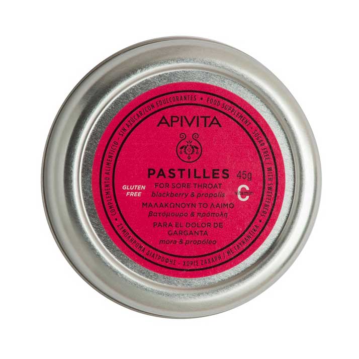 Apivita Pastillas Mora Y Propoleo 45 Gr