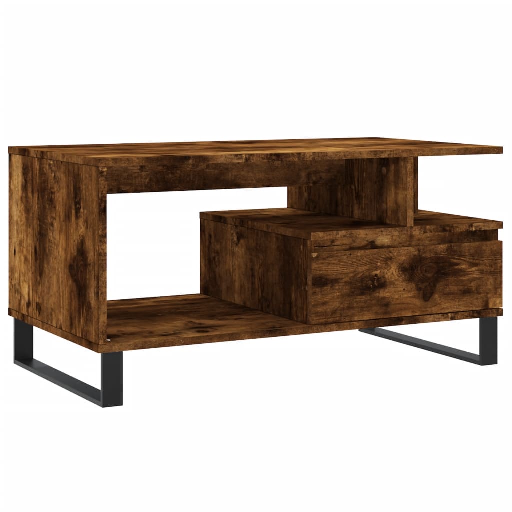 Vidaxl Mesa de Centro Madera Contrachapada 90x49x45 Cm Blanco - Estilosa y Duradera