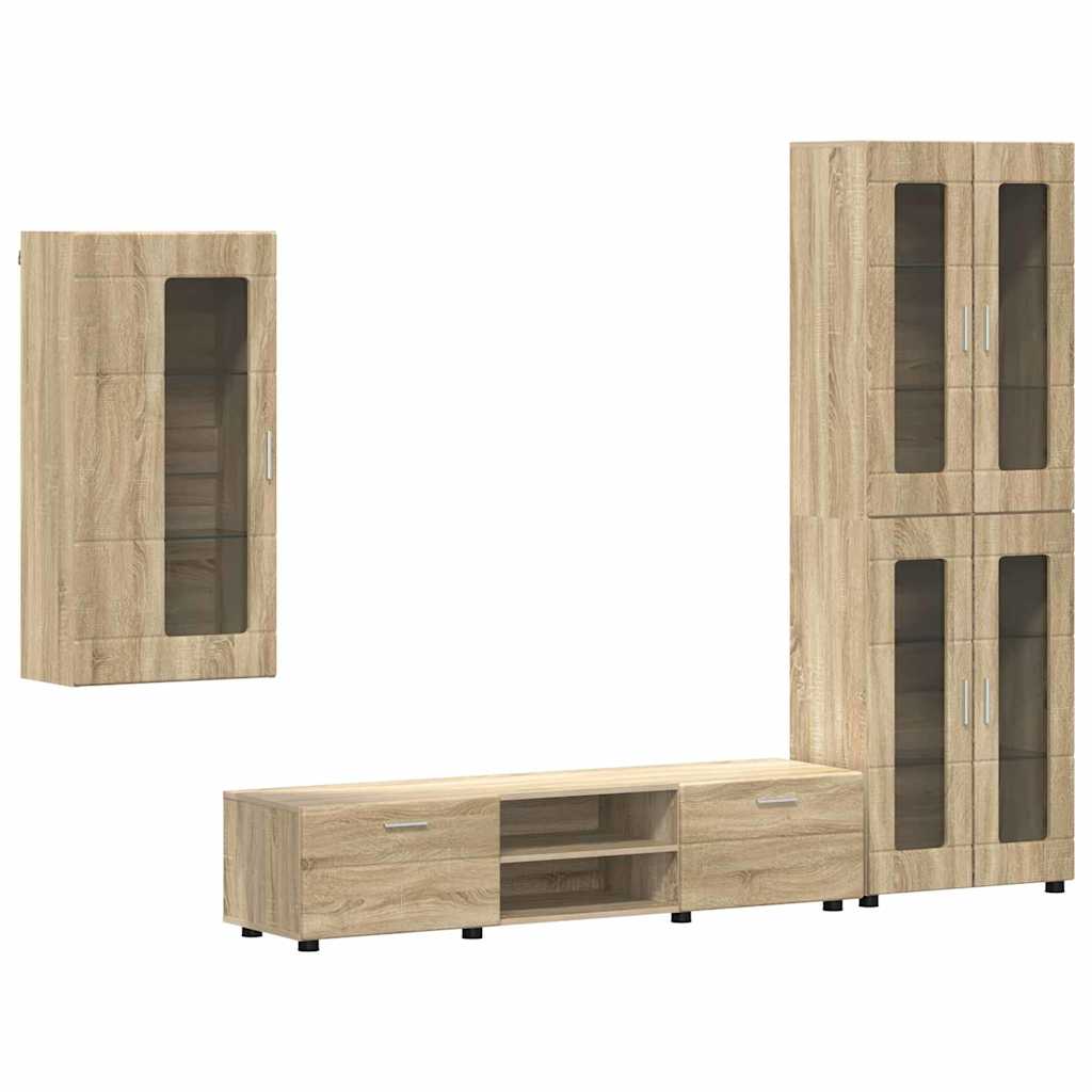 vidaXL Conjunto de mueble de TV con cajón FLORIN Madera de ingeniería