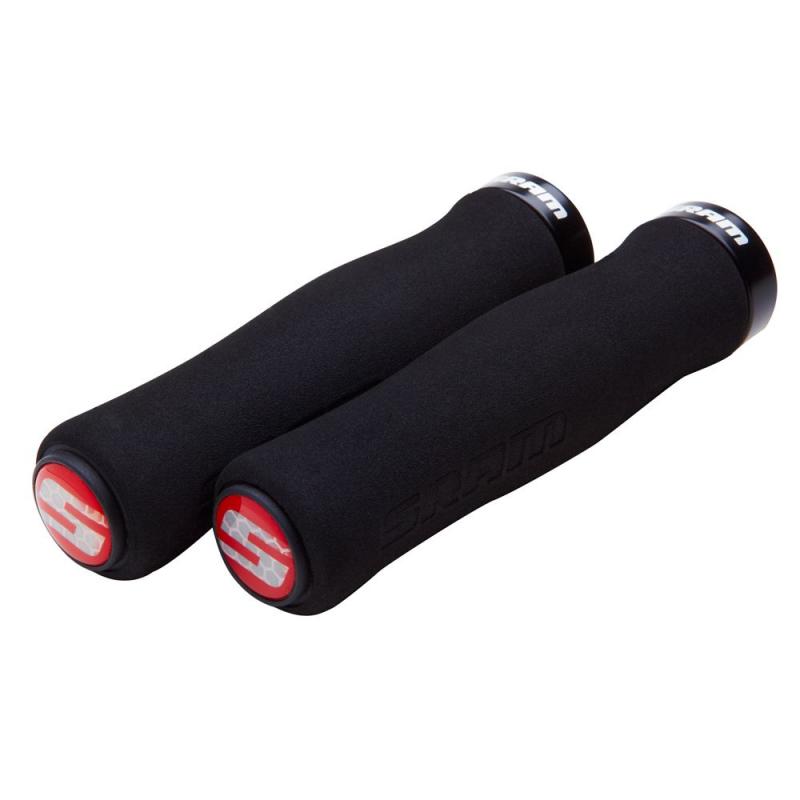 SRAM | Puños Contour Foam Locking Grip -negro - Juego de Puños SRAM de espuma con abrazadera para asegurar la fijación. Longitud: 129mm. Color: Negro-Negro. Peso según fabricante: 98 grs.