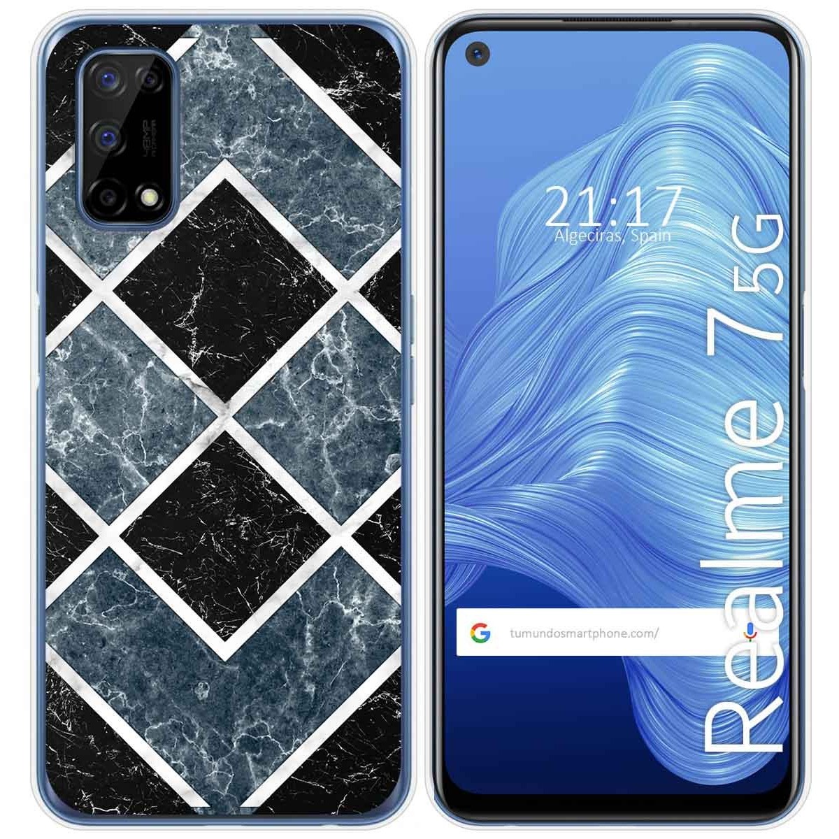 Tumundosmartphone Funda Gel Tpu para Realme 7 5G diseño Mármol 06 Dibujos