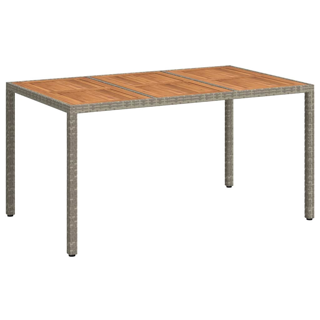 vidaXL Mesa de Jardín Gris 150 x 90 x 75 cm ratán sintético