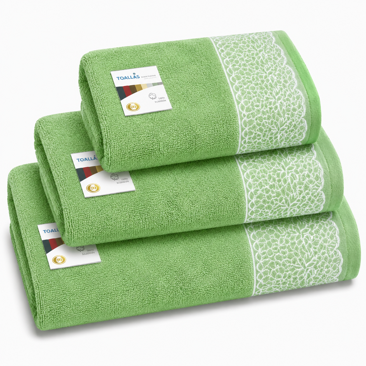 Juego de 3 Toallas de Baño 100% Algodón, Alta Absorción y Secado Rápido, Toallas Suaves para Baño, Lavabo y Manos (100x150, 50x100 y 30x50 cm), 10 Colores Disponibles