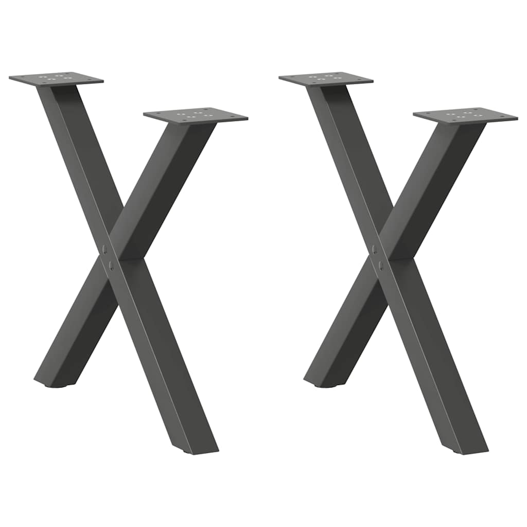 vidaXL Patas para mesa de centro en forma de X (2 unidades) 50 x (42-43) cm, acero