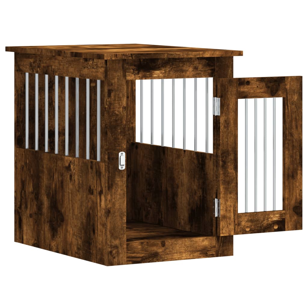 vidaXL Jaula para Perros Caseta Perrera Refugio Madera de Ingeniería Color Negro,  Marrón roble,  Roble Sonoma y mas