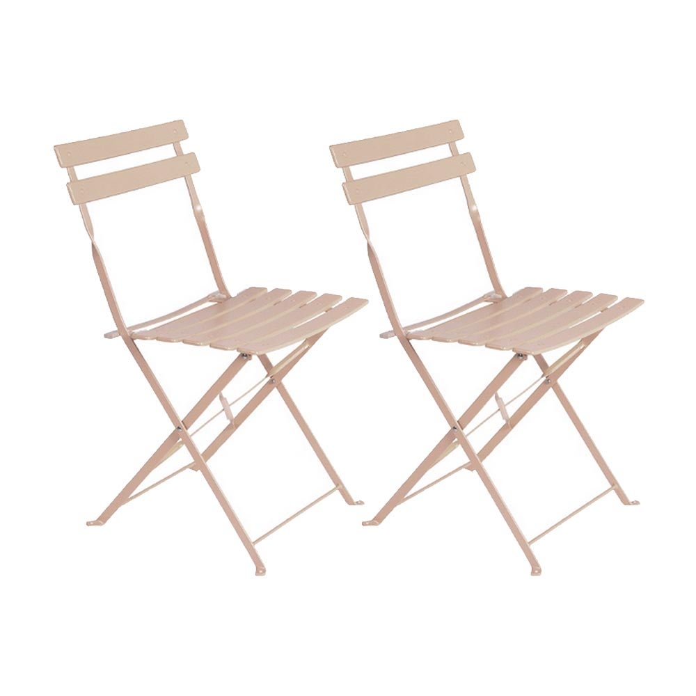 Set de 2 sillas de jardín plegables Sira con láminas curvas de acero de 80x46x41 cm Lola Home
